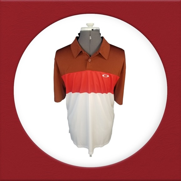 Oakley Other - Oakley Red Horizon Polo 1/4 Button Short Sleeve Polo Ohydrolix Moisture‎ XL Men